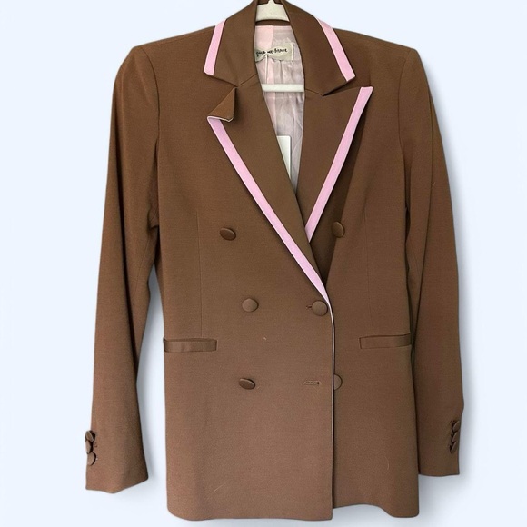 NWT Giuliette Brown Double-Breasted Blazer - Picture 1 of 13